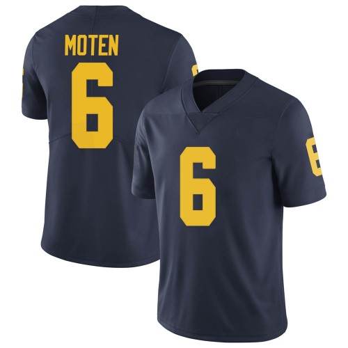 R.J. Moten Michigan Wolverines Men's NCAA #6 Navy Limited Brand Jordan College Stitched Football Jersey GYK8254RT